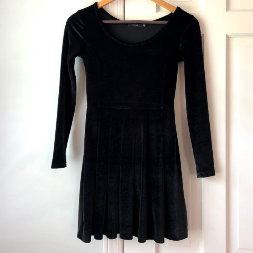 Wilfred Black Velvet Pleated Dress